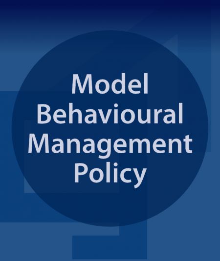 blue graphic with text: LG Reform Behavioural Management Framework