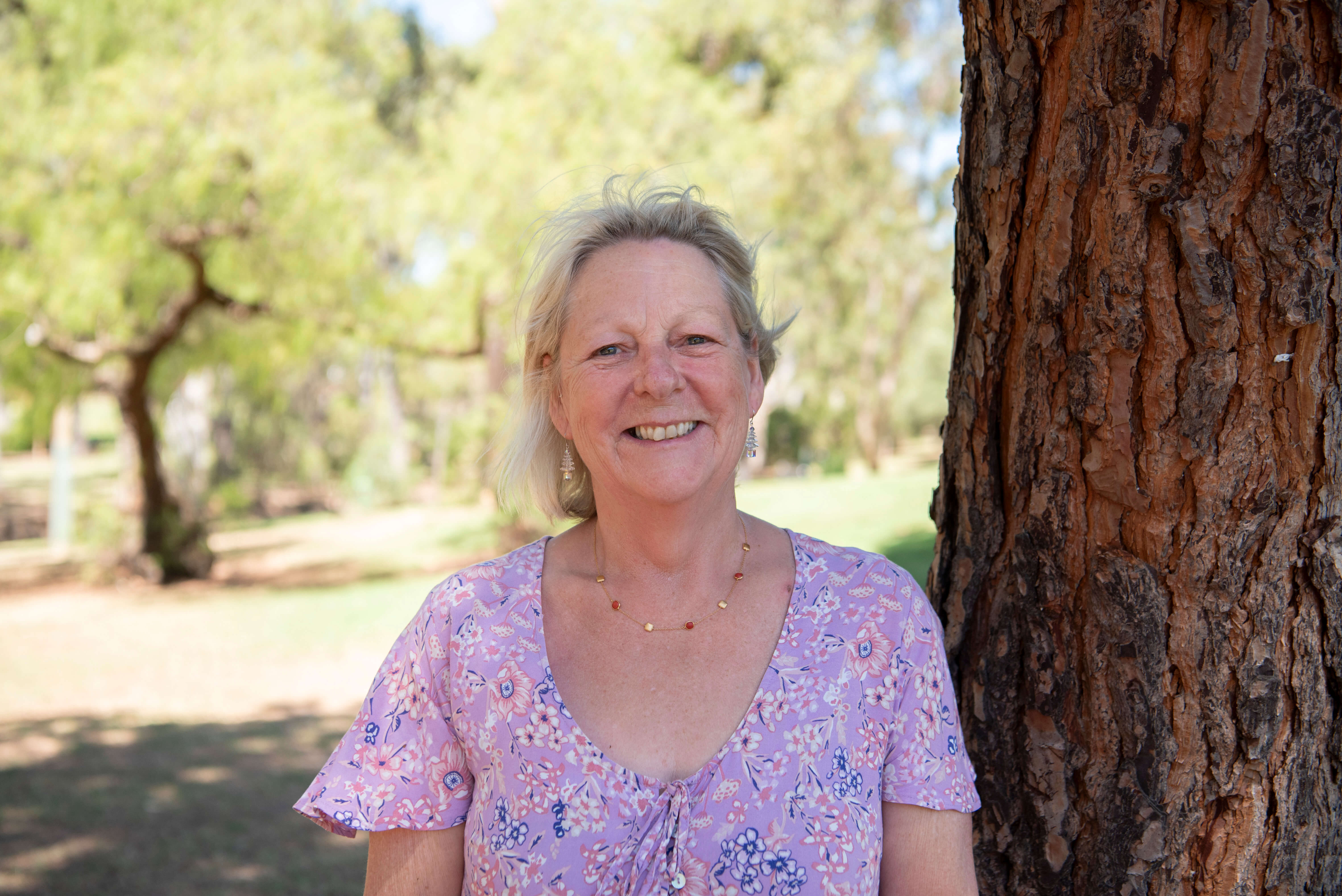 Heather Holmes-Ross standing in the Adelaide Parklands