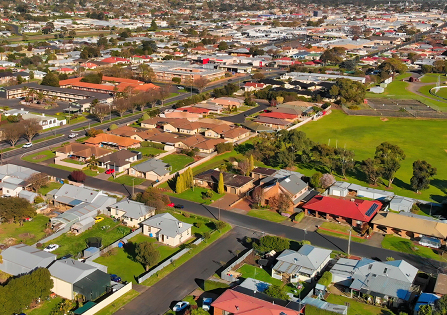 Ariel photo showing housing development