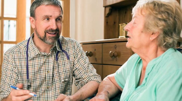 Doctor assisting a patient