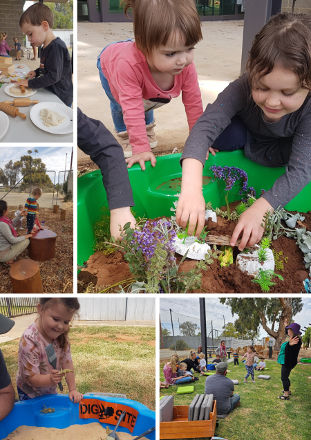 Activity Garden - collage of images of activities in the garden