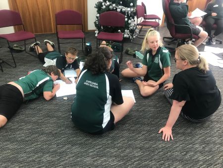 School students workshopping recovery plans
